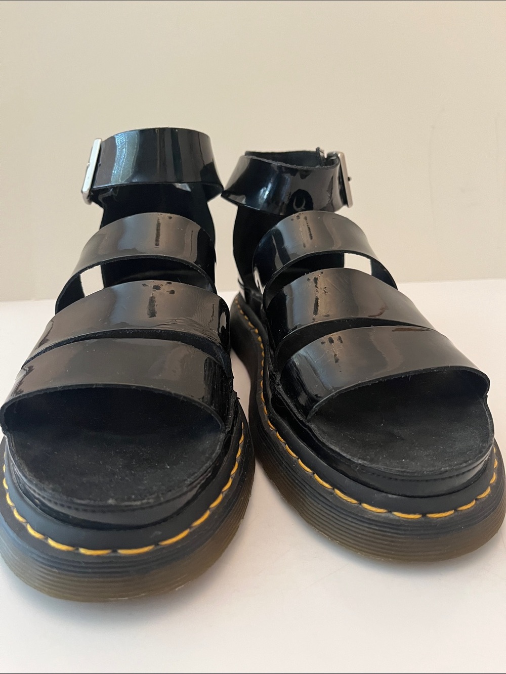 Dr. Martens Women’s Clarissa Sandals, size 10, black patent gladiator - Picture 5 of 11